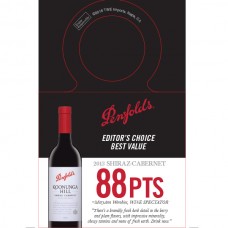 Penfolds Accolade Necker - Editor's Choice Best Value, 88pts Koonunga Hill 2013 Shiraz Cab, Wine Spectator 