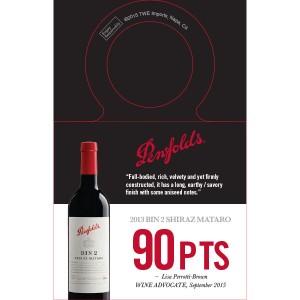 
        
        Penfolds Accolade Necker - Bin 2 Shiraz Mataro 2013, 90 points Wine Advocate 09/15        
      