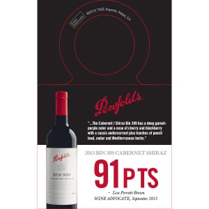 
        
        Penfolds Accolade Necker - Bin 389 Cabernet Shiraz 2013, 91 points Wine Advocate 09/15        
      
