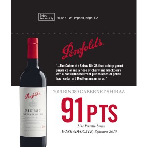 
        
        Penfolds Accolade Shelf Talker - 2013 Bin 389 Cabernet Shiraz, 91 points Wine Advocate, 09/2015        
      