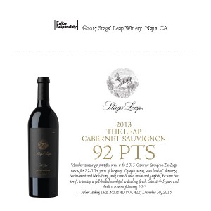 
        
        Stags' Leap 2013 The Leap Cabernet Sauvignon 92pt Shelf Talker         
      