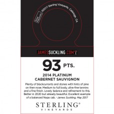 Sterling Vineyards 2014 Platinum Cabernet Sauvignon James Suckling 93pts Accolade Necker 
